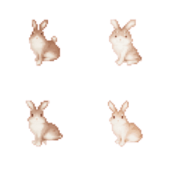 Rabbit Pixel Art  Emoji 1