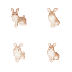 Rabbit Pixel Art  Emoji 2