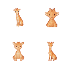 Giraffe Pixel Art  Emoji 4