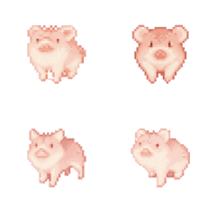 猪像素艺术表情符号 5