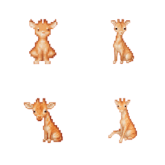 Giraffe Pixel Art  Emoji 2