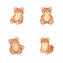 Bear Pixel Art  Emoji 2