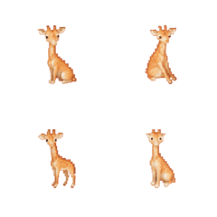 Giraffe Pixel Art  Emoji 3