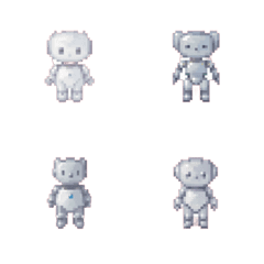 Emoji Seni Piksel Robot 4