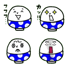 Rice bowl emoji (blue flower pattern)