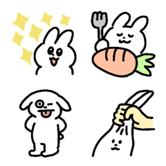 Cheerful White Rabbit Emoji