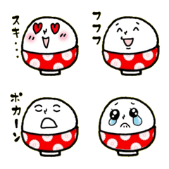 Rice bowl emoji (red flower pattern)