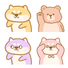 Curly bear&Shiba inu -Etiquette emojis