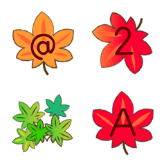 Japanese maple leaves Emoji ABC