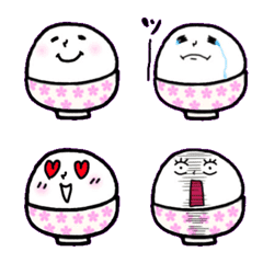 Rice bowl emoji (pale cherry blossoms)