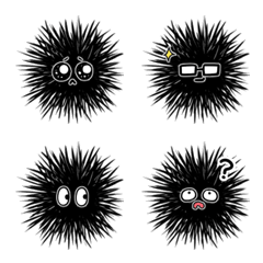 emoji version of a sea urchin with faces