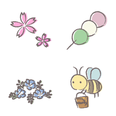 Cute and soft emoji for spring
