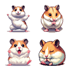 Pixel art Golden hamster mouse emoji