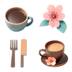 Cafe Cherry Blossom Emoji