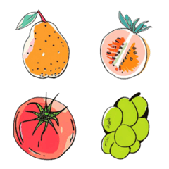 Hand-drawn fruit & vegetable Emoji