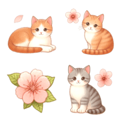 Cat Cherry Blossom Emoji 16