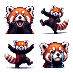 Pixel art red panda emoji