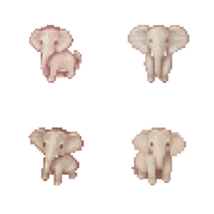 Elephant Pixel Art  Emoji 2