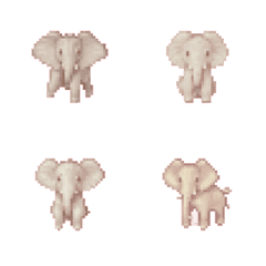 Elephant Pixel Art  Emoji 3