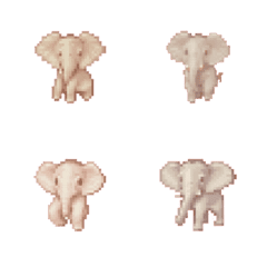 Elephant Pixel Art  Emoji 1