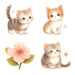 Cat Cherry Blossom Emoji 17