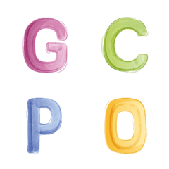 watercolor cute letter emoji