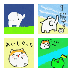 Animal and elephant cute emoji