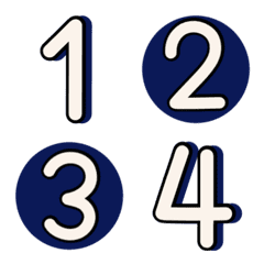 Numbers emoji : Navy cream white