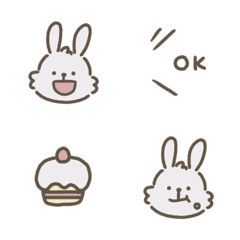 Loose and cute white rabbit emoji