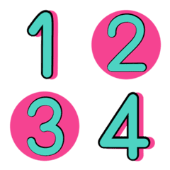 Numbers emoji : pink mint