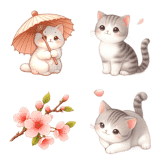 Cat Cherry Blossom Emoji 21