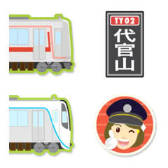 東京〜神奈川 赤い私鉄電車と駅名標〔縦〕
