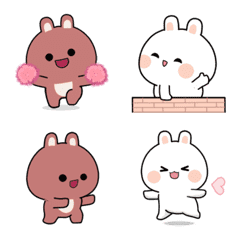 Funny Bunny Love animated emoji