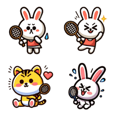 Cute animals and badminton.