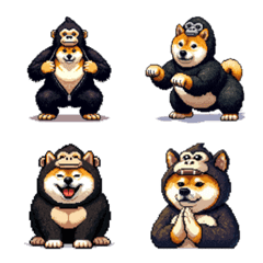 fat shiba wearing gorilla costume emoji