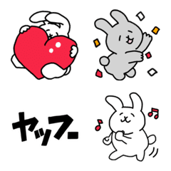 White and grey color Rabbit emoji