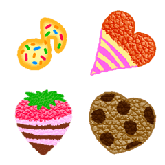 餅乾，糖果，甜點，心，糖果