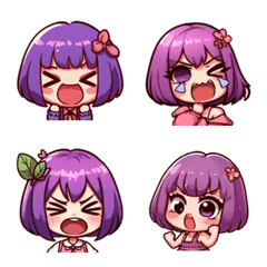 Emoji Section - Cute Girl (Purple)