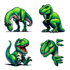 Pixel art T-Rex emoji