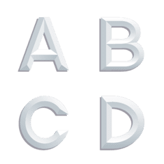 Grey Solid Style Letter emoji
