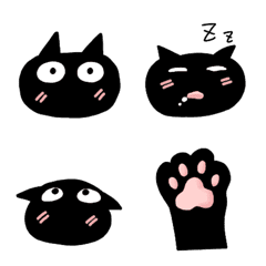 Emoji of a cute black cat