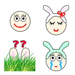 อีโมจิกระต่าย/รอยยิ้ม น่ารัก emoji OK NG