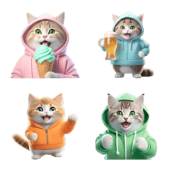Hoodie Chubby Kitten Emoji