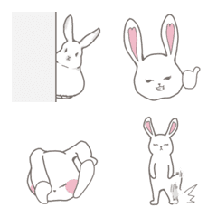 Cute white rabbit Emoji 1