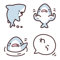 ฉลามหรือโลมาน่ารักเรียบง่าย อิโมจิ