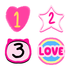 Emoji number pink and colorful so cute
