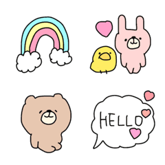 cute, rabbit, everyday, emoji