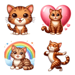 Cute Funny Brown Cat emoji