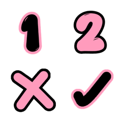 Emoji number icon black pink 0-9