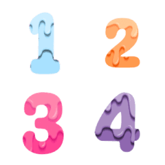 Emoji number icon jelly pastel 0-9 v.2